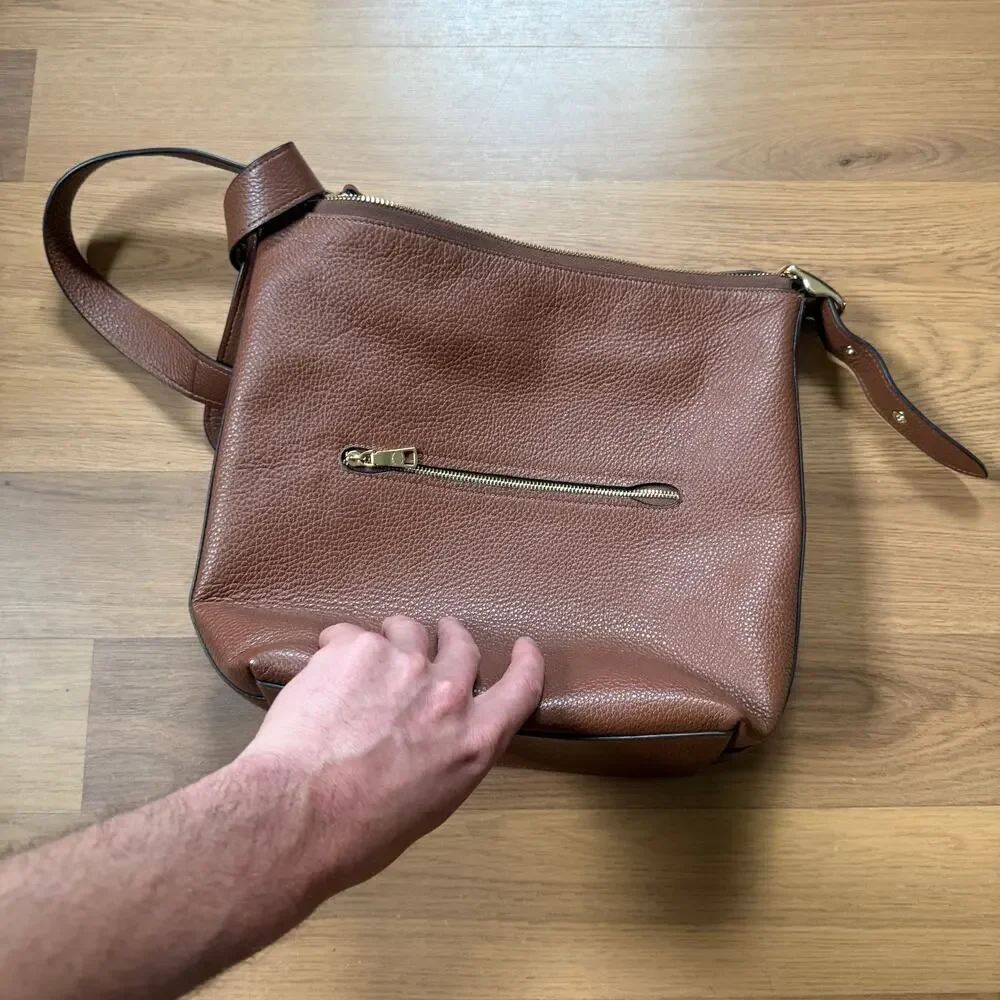 Women's Coach Brown Pebbled Leather C2818 Val Duffle Shoulder Bag Medium Purse - Picture 6 of 6
